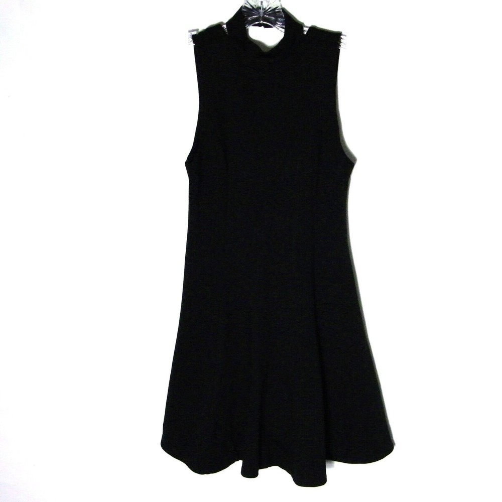 Free People Women's Mini Retro Cut Out Back  Sleeveless Black Dress Sz XS - Picture 3 of 8